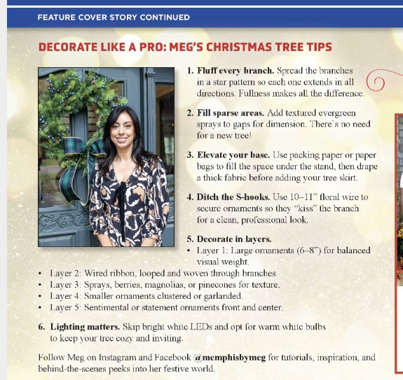 Meg's Christmas tree decorating tips, from the East Memphis Living feature
